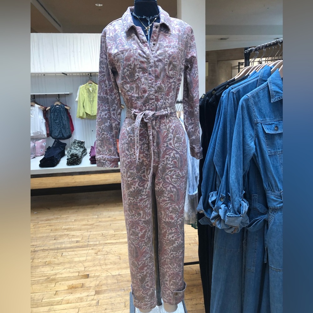 Anthropologie Paisley Utility Jumpsuit